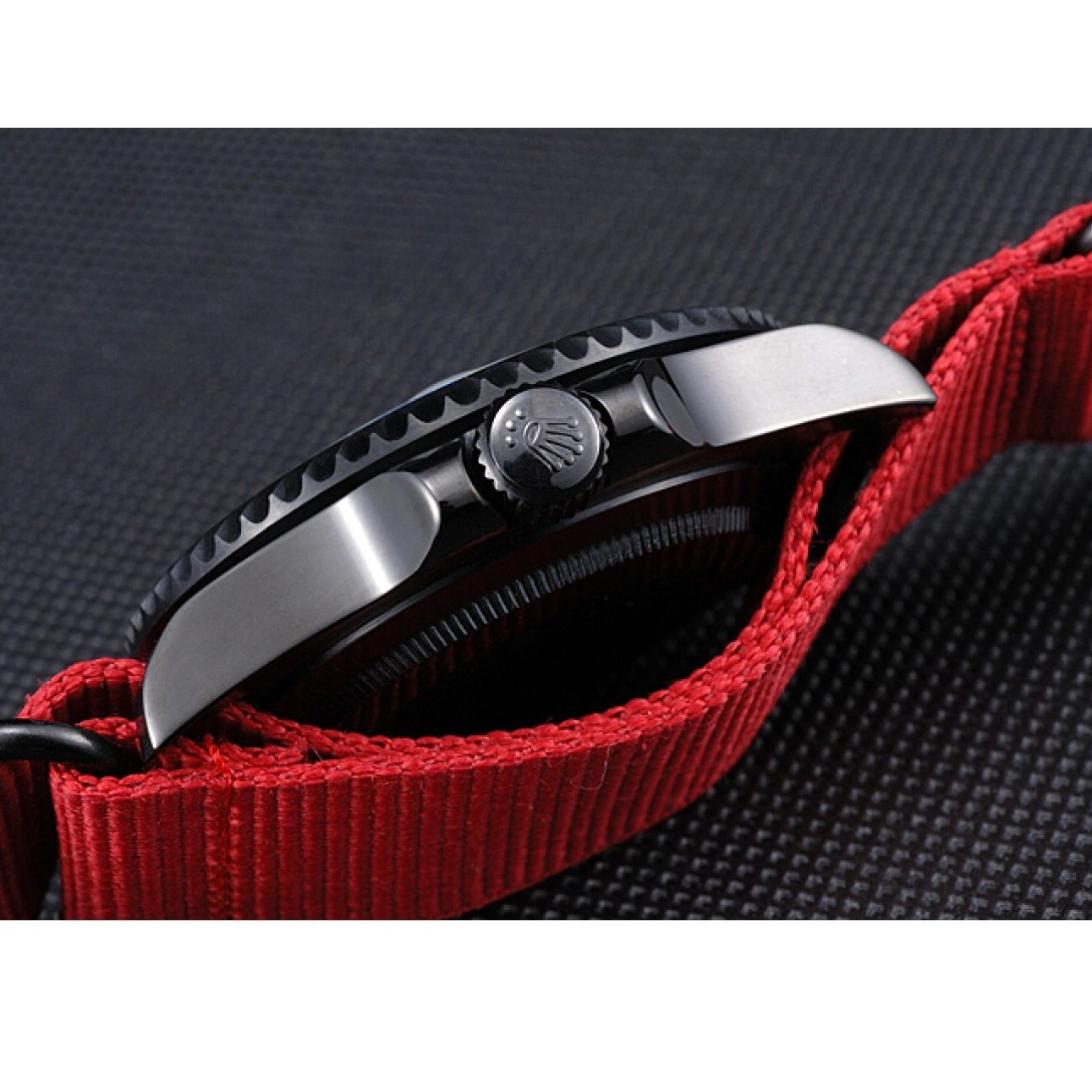 Rolex aaa copy 622010 Submariner Red Nylon Rolex Strap Stealth 0705